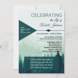 Feiern eines Service für grüne Waldstangen Einladung