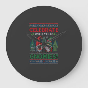 Feiern Gnomies Weihnachten Gnome Bäume Rentiere Große Wanduhr