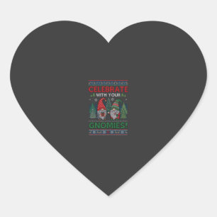 Feiern Gnomies Weihnachten Gnome Bäume Rentiere Herz-Aufkleber