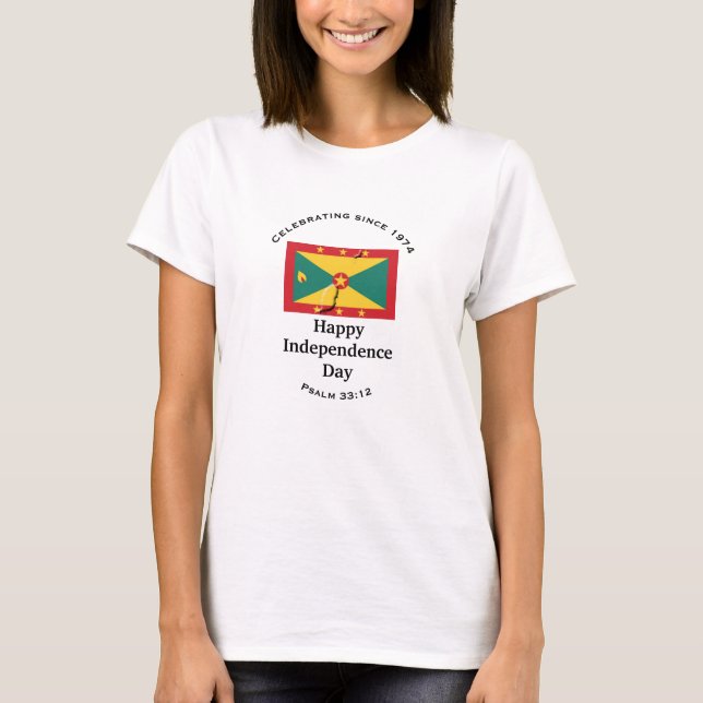 Feiern GRENADA UNABHÄNGIGKEIT Flag Karte WEISS T-Shirt (Vorderseite)