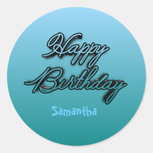 Feiern im Stil: Happy Birthday Round Sticker