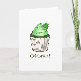 Feiern Kleeblatt Cupcake Sweet St. Patrick's Day Karte