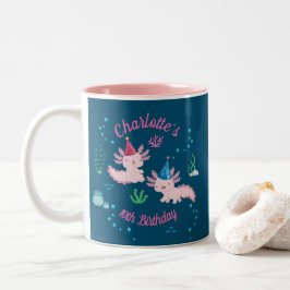 Feiern mit Axolotl Magic Zweifarbige Tasse