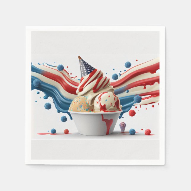 Feiern mit Red White Blue Serviette (Vorderseite)