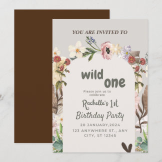 Feiern mit uns 1. Geburtstag Wilde Blume Einladung