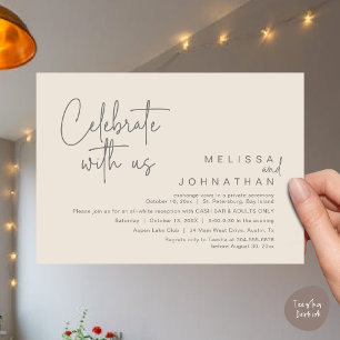 Feiern mit uns, Hochzeitsempfang Cash Bar Einladung