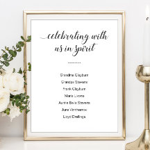 Feiern mit uns im Geiste mit Namen bei Hochzeiten