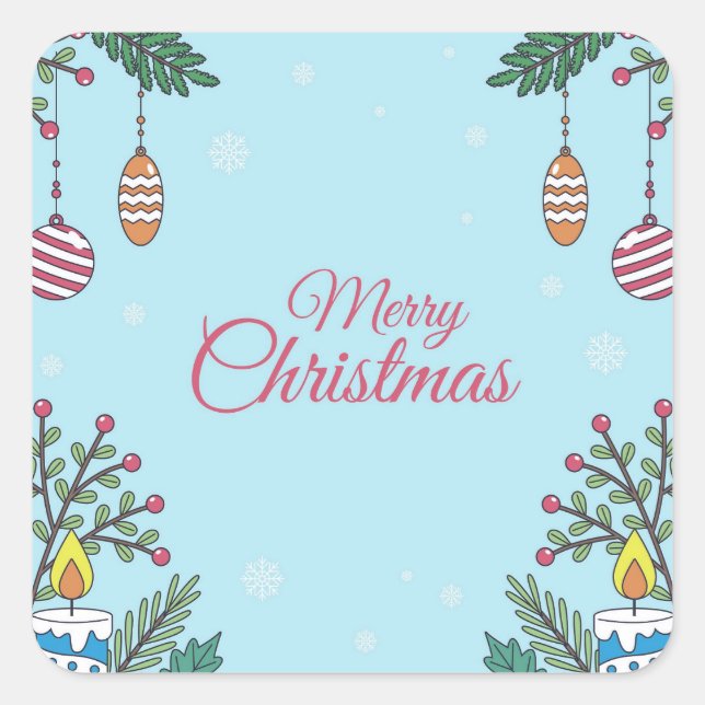 Feiern mit uns quadratischer aufkleber (Vorderseite)