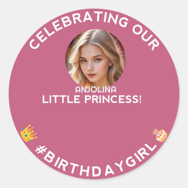 Feiern mit unserem kleinen Princess Round Sticker (Vorderseite)
