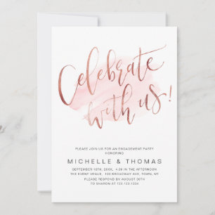 Feiern mit US-Script-Rose - Einfache Goldenheit Einladung