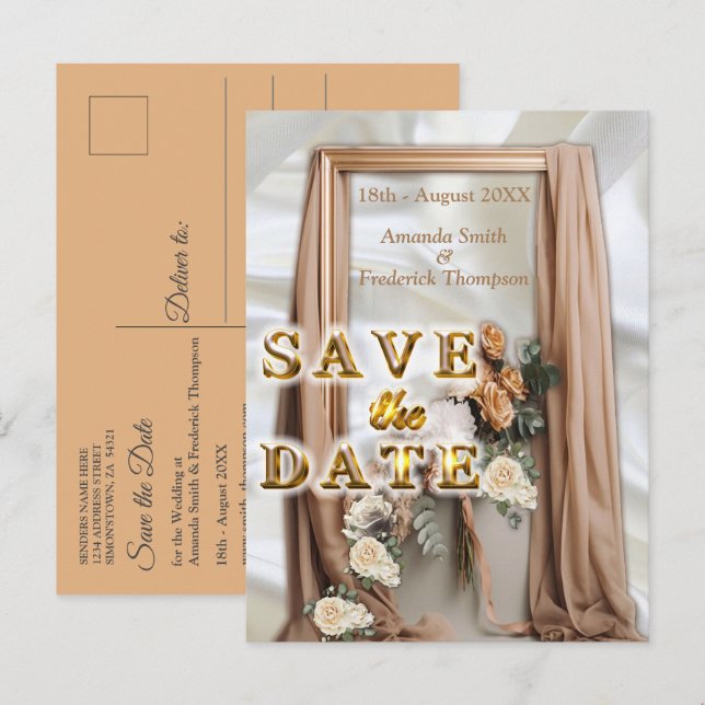 Feiern mit weißen Blume rund um Seide Ankündigungspostkarte (Vorne/Hinten)