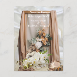 Feiern mit weißen Blume rund um Seide Ankündigungspostkarte