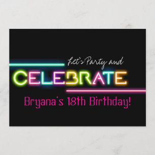 FEIERN Neon-Glow-Lichter Rave-Club-Party-Einladung Einladung