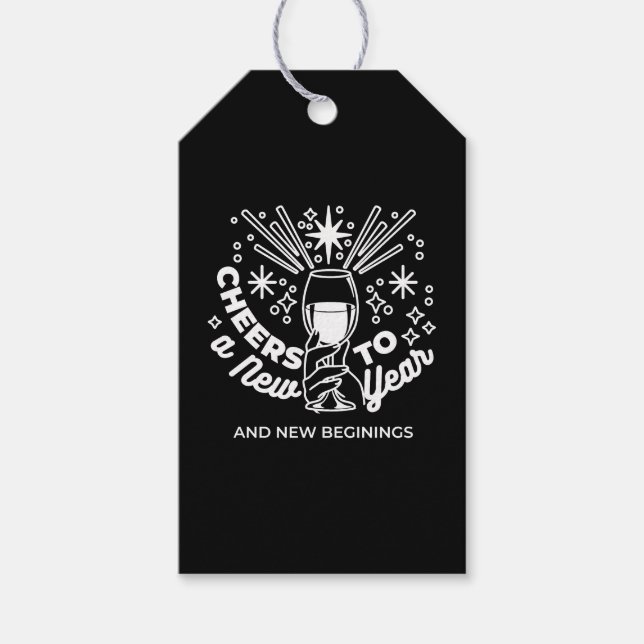 Feiern Neuer Anfang Weinglas Illustration Geschenkanhänger (Vorderseite)