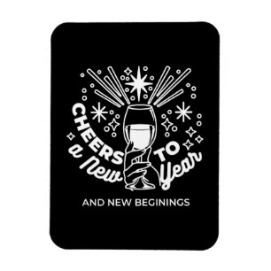 Feiern Neuer Anfang Weinglas Illustration Magnet