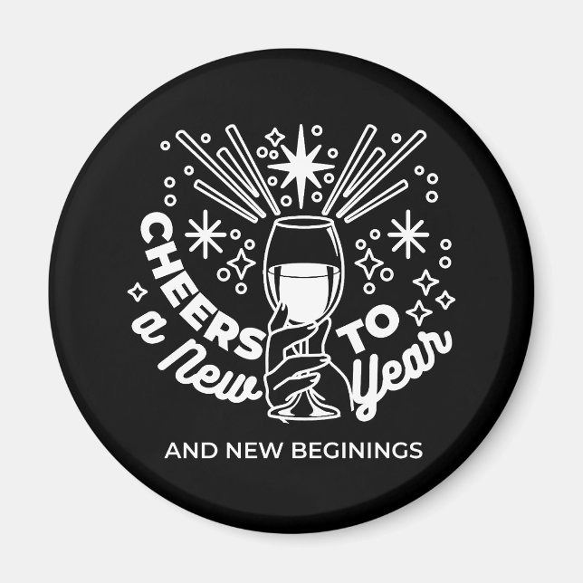 Feiern Neuer Anfang Weinglas Illustration Magnet (Vorne)