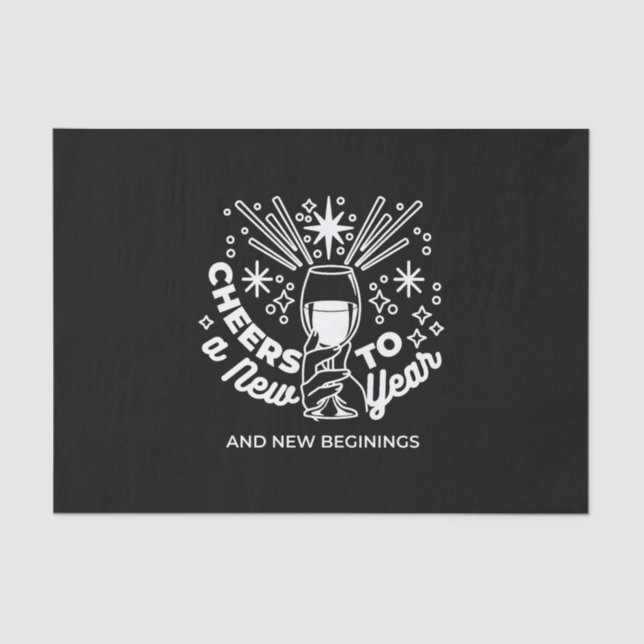 Feiern Neuer Anfang Weinglas Illustration Seidenpapier (Vorderseite)