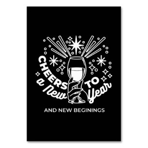 Feiern Neuer Anfang Weinglas Illustration Tischnummer