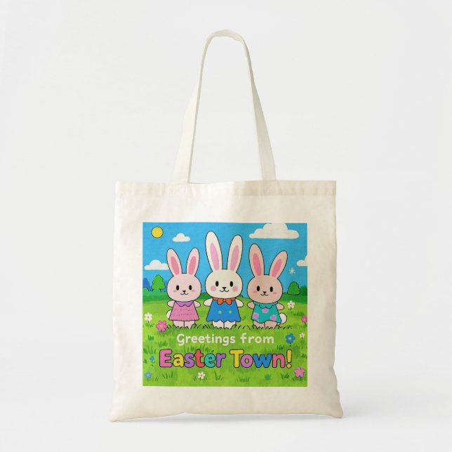 Feiern Osterfarbene Bunnies Tragetasche (Vorne)