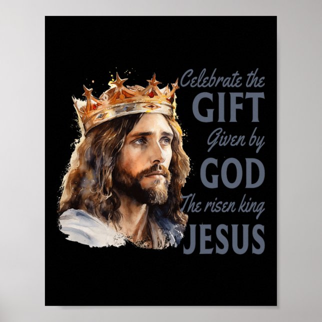 Feiern Ostern Jesus der König ist Christlich Poster (Vorne)