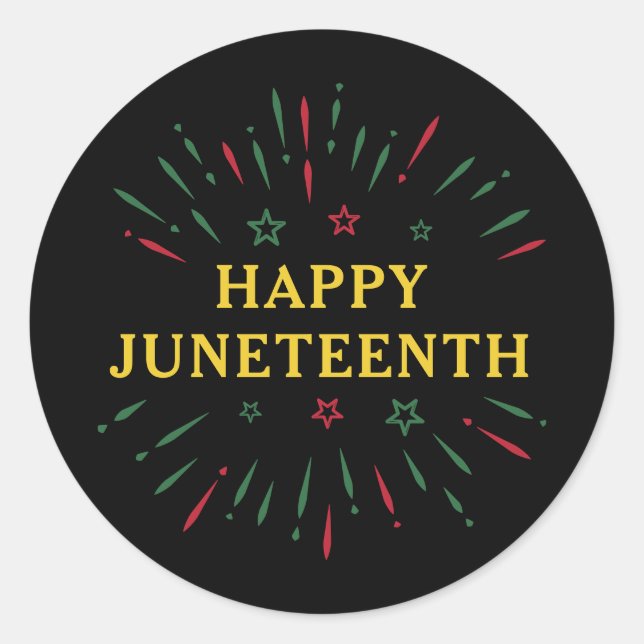 Feiern Schwarzer Unabhängigkeitstag Happy Juneteen Runder Aufkleber (Vorderseite)