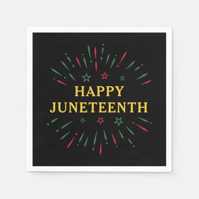 Feiern Schwarzer Unabhängigkeitstag Happy Juneteen Serviette (Vorderseite)