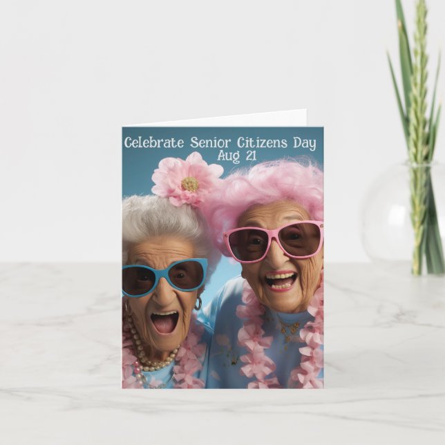 Feiern Senior Citizens Day Feiertagskarte (Vorderseite)