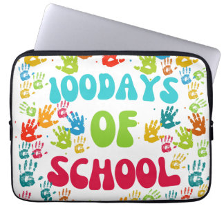 Feiern Sie 100 Schultage mit einer Hand-Druck Laptopschutzhülle