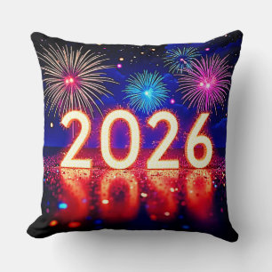 Feiern Sie 2026: Helle Zukunft Funken Design  Kissen