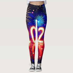 Feiern Sie 2026: Helle Zukunft Funken Design Leggings