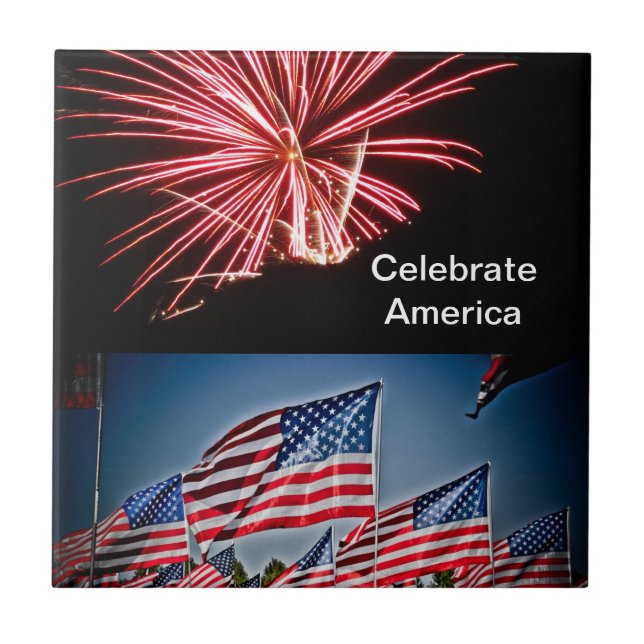 Feiern Sie Amerika  Fliese (Vorderseite)