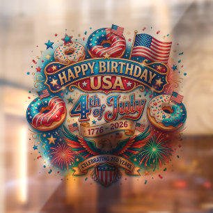 Feiern Sie Amerikas 250. Geburtstag mit Donut Fensteraufkleber