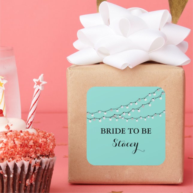 Feiern Sie Aquamarine Blaue Brille zu zwinkle Part Quadratischer Aufkleber (Party)