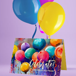 Feiern Sie! Benutzerdefinierter Text Geburtstag od Grußkarte Mit Foliendruck