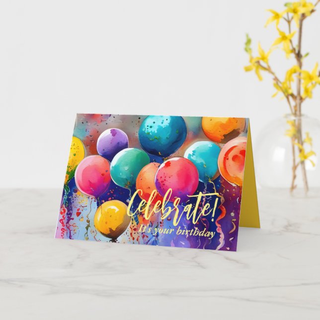 Feiern Sie! Benutzerdefinierter Text Karte (Gelbe Blume)