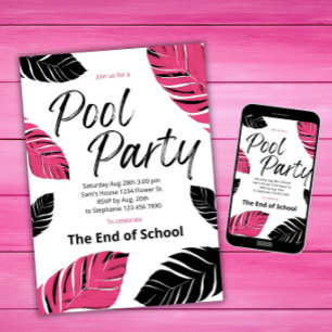 Feiern Sie das Ende der Schulpoolparty Einladung