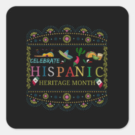 Feiern Sie das hispanische Kulturerbe Quadratischer Aufkleber