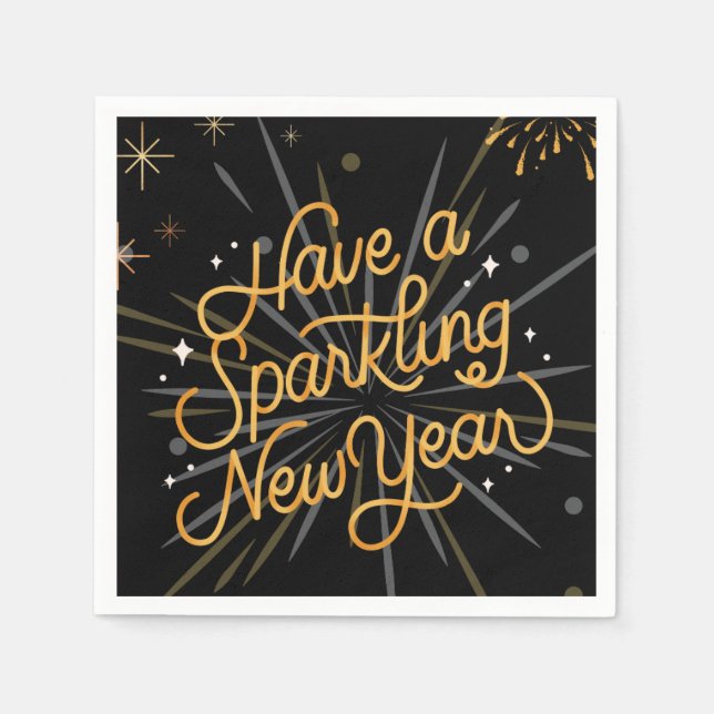 Feiern Sie das neue Jahr: Lass's Celebrate Togethe Serviette (Vorderseite)