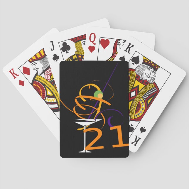 Feiern Sie den 21. Cocktail Spielkarten (Rückseite)