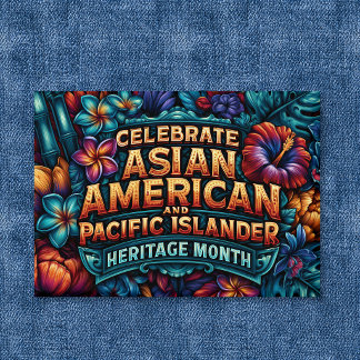 Feiern Sie den AAPI-Erbe-Monat Tropische Foliage Button