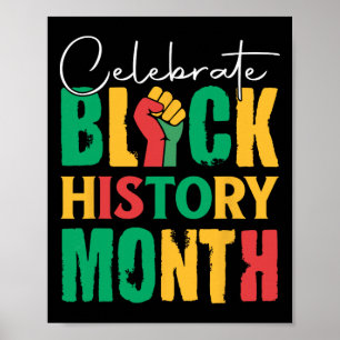 Feiern Sie den Black History Month für Männer Frau Poster