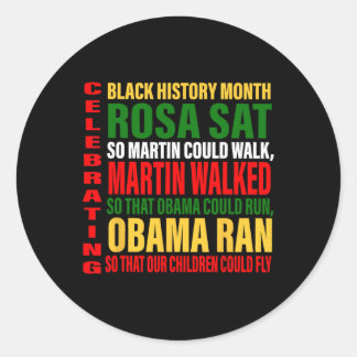 Feiern Sie den Black History Month Rosa saß so Mar Runder Aufkleber
