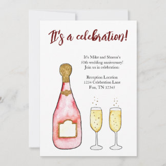 Feiern Sie den Geburtstag Jubiläum Champagner-Einl Einladung