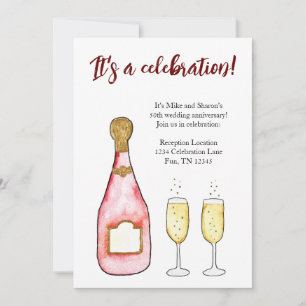Feiern Sie den Geburtstagsjubiläum Champagner-Einl Einladung
