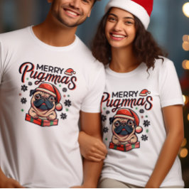 Feiern Sie den Geist des Weihnachts-Mops Hund T-Shirt