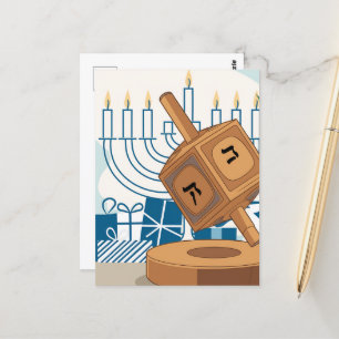 Feiern Sie den Geist von Hanukkah Dreidel Postkarte