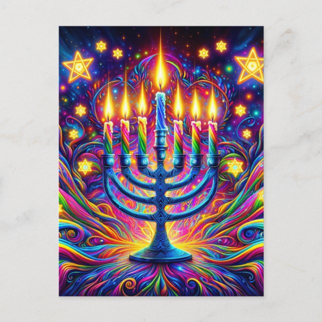 Feiern Sie den Geist von Hanukkah Postkarte (Vorderseite)