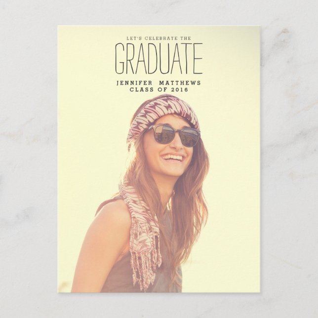 Feiern Sie den Grad | Einladung zur Graduationspar (Vorderseite)