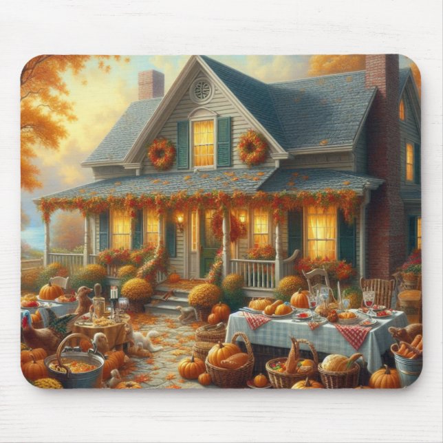 Feiern Sie den Herbstschwung mit gemütlichem Charm Mousepad (Vorne)
