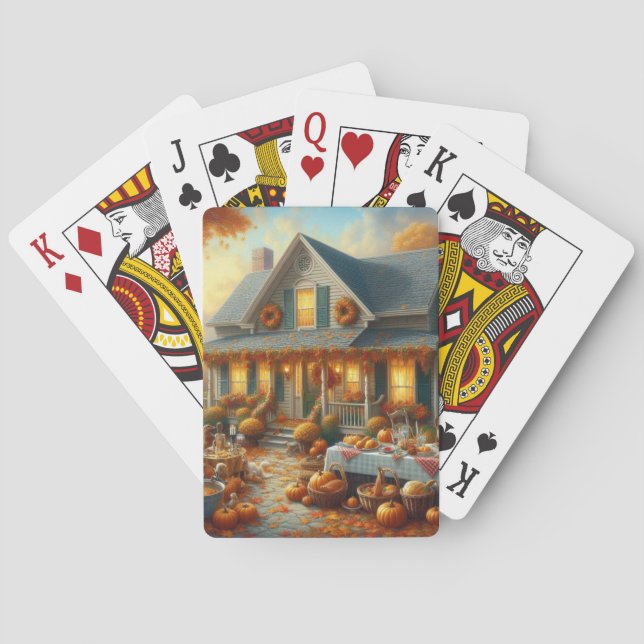 Feiern Sie den Herbstschwung mit gemütlichem Charm Spielkarten (Rückseite)